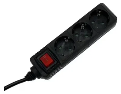Produktbild von Steckdosenleiste Hama R9223806, 3-fach, mit Schalter, 3 m, schwarz