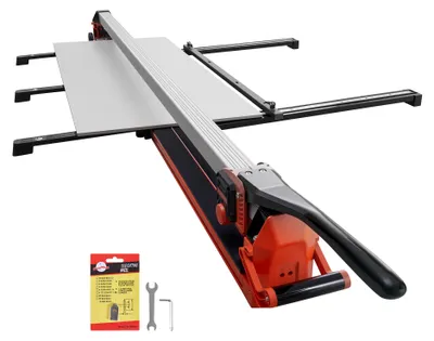 Produktbild von SucceBuy Fliesenschneider 1800 mm, Schneidgerät mit Führungsschiene & beweglichem Kopf, Präzisionsausrichtung, Wolframkarbid-Schneidrad, klappbare Stützbeine mit Rollen, geeignet für Keramik-, Boden- und Wandfliesen