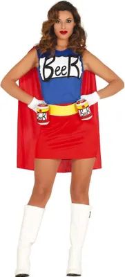 Immagine prodotto di Fiestas Guirca - Costume da birra per donna FG711 (L) (Blu/Rosso)