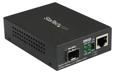 Zdjęcie produktu dla StarTech.com MCM1110SFP, 1000 Mbit/s, 1000Base-T, 100Base-TX, 10Base-T, 1000Base-LX, 1000Base-SX, IEEE 802.3, IEEE 802.3ab, IEEE 802.3u, IEEE 802.3z, Gigabit Ethernet, 10,100,1000 Mbit/s