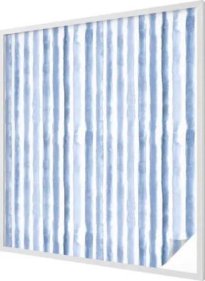 Obrázok produktu pre Vitrážová fólia na okno - 116x100 cm - vitrážový vzor - nepriehľadná dekoratívna fólia na ochranu súkromia - samolepiaca, UV ochrana - modré pruhy