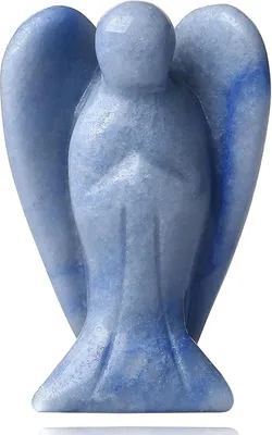 Zdjęcie produktu dla QINJIEJIE 50mm Figurka Anioła z niebieskiego awenturynu Kryształowa statuetka Anioła Stróża