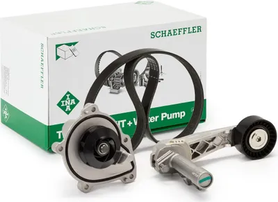Produktbild von INA 529 0504 30 Wasserpumpe + Keilrippenriemensatz für MINI Schrägheck (R56) passend für PEUGEOT 2008 Kombi (CU) 207 (WA, WC) 207 CC (WD) für CITROËN