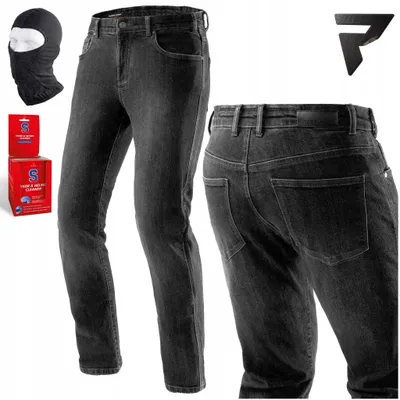 Productafbeelding van Rebelhorn Classic motorbroek, zwart, verwaschte look, maat 36/36
