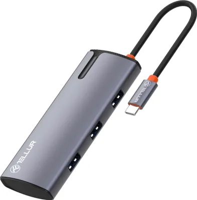 Obrázok produktu pre Rozbočovač Tellur USB-C, PD 3.0 100W HDMI, 3xUSB 3.0