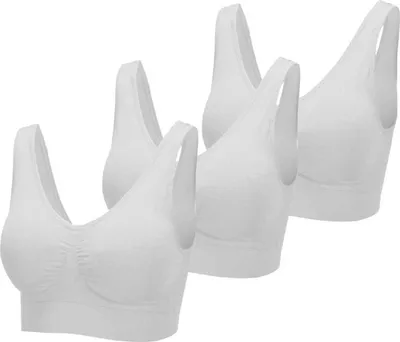 Produktbild von Damen Basic Wohlfühl BH - 3er Pack - Seamless BH Bralette - ohne Bügel, ohne Clips - Nahtloser Yoga Bra Top