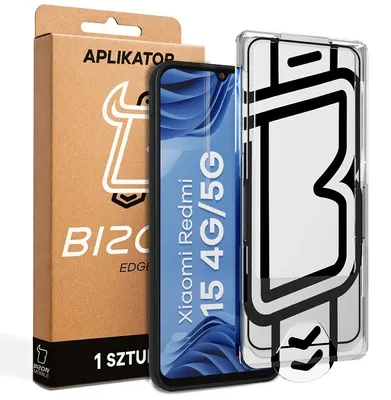 Produktbild von Gehärtetes Glas mit Applikationsrahme für Xiaomi Redmi 15 4G / 5G, Bizon Glass Aplikator Edge, 1 Set