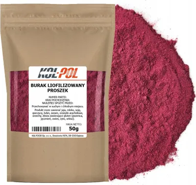Zdjęcie produktu dla BURAK LIOFILIZOWANY 50g W proszku naturalny Buraki liofilizowane Kol-Pol