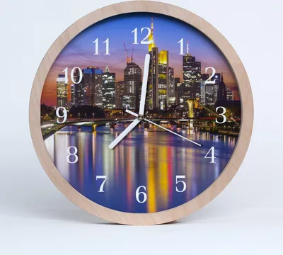 Produktbild von Holzuhr 20fi cm wanduhr - Stadtgebäude