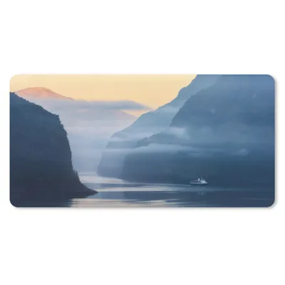 Produktbild von MuchoWow® Mauspad Mousepad Fjorde in Norwegen Sonnenaufgang 60x30 cm - Mousepads - Maus Mat - Pad - Mausunterlage - Nachhaltig