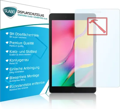 Produktbild von Slabo PREMIUM Panzerglasfolie für Samsung Galaxy Tab A 8.0 (2019) T295 KLAR "Tempered Glass" 9H Schutzglas Schutzfolie Displayglas