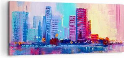 Produktbild von Bild auf Leinwand - Leinwandbild - Stadt Haus Straße - 120x50cm - Wand Bild - Wanddeko - Wandbilder - Leinwanddruck - Bilder - Kunstdruck - Wanddekoration - Leinwand bilder - Wandkunst - AB120x50-4023