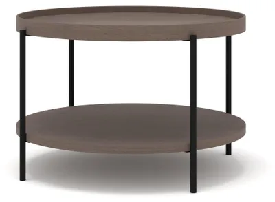 Image de Table basse FURNLUX Puffin gris brun et noir 84 cm / Couleur principale : brun / Dimensions : 84 x 54 x 84 cm