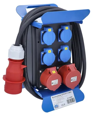 Image de Distributeur d'alimentation CEE portable avec 4 prises Schuko et 2 prises CEE, indice de protection IP44