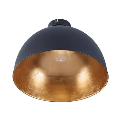 Produktbild von Lindby Deckenleuchte Lya, Ø 40 cm, schwarz-gold, Metall