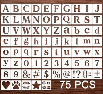 Produktbild von Buchstaben- und Zahlenshablonen 75 Stück - Wiederverwendbar - SD-XZSH120-A
