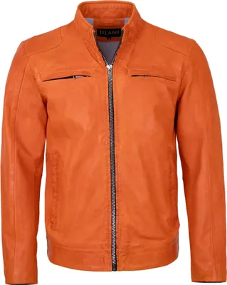 Produktbild von Jilani - Herren Lederjacke Lammnappa orange : 54