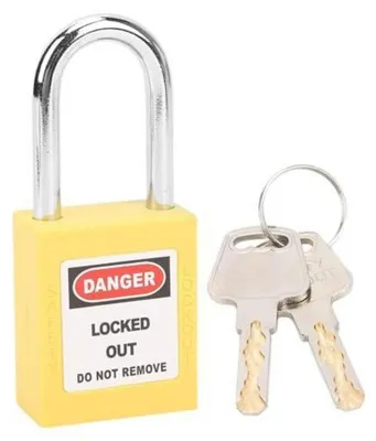 Produktbild von Sicherheitsvorhängeschloss Lockout-Tagout 38mm Gelb Nylon PA Barium beschichtet