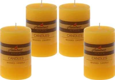 Produktbild von 4er Set Adventskranzkerzen "Raureif" Gelb 100/68 mm