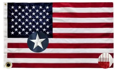 Produktbild von Amerikanische Flagge 90 x 150 cm - USA Fahne mit eingestickten Sternen und Messing-Ösen aus 210D Nylon-Material mit genähten Streifen für wetterfeste Nutzung drinnen und draußen