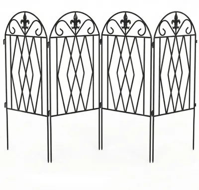Produktbild von Gartenzaun - Zaunelement - Metall - 125 x 56 cm - Außenbereich - Schwarz