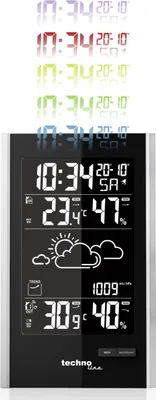 Zdjęcie produktu dla Technoline WS 9060, Czarny, Srebrny, Wilgotnościomierz wewnętrzny, Termometr wewnętrzny, Odkryty higrometr, Termometr zewnętrzny, °C, AC/Bateria, AA, 114 mm