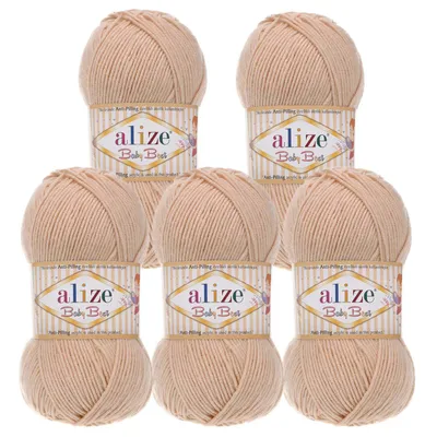 Produktbild von 5 x 100g Strickgarn ALIZE Baby Best uni Babywolle Wolle Antipilling 44 Farben