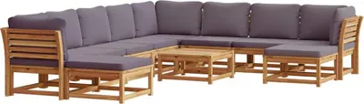 Produktbild von vidaXL 11-tlg. Garten-Lounge-Set mit Kissen Massivholz Akazie