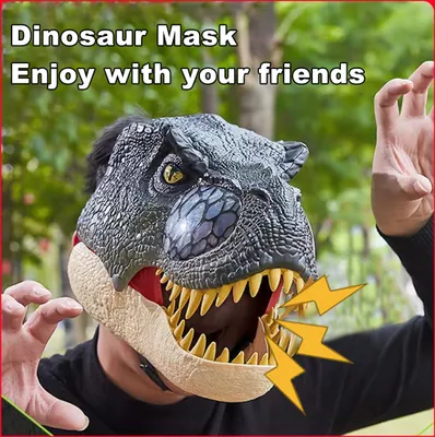Obrázek produktu pro Elektrická simulace masky dinosaura. Maska dinosaura inspirovaná filmem Jurský svět se světly, výkřiky, realistickými texturami a barvami. Maska dinosaura od 7 let pro kostýmy a hraní rolí