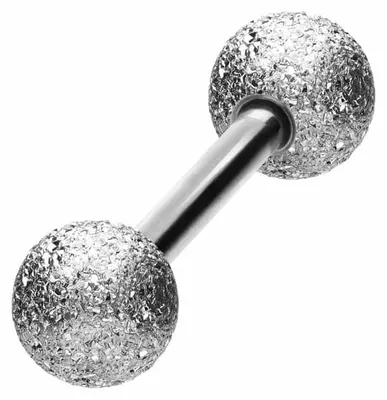 Produktbild von Zungenpiercing, Intim-Piercing Chirurgenstahl Barbell DIAMANTOPTIK Silber Stablänge: 10mm