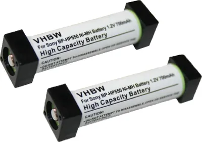 Produktbild von vhbw 2x Akku kompatibel mit Sony MDR-RF850R Wireless Headset Kopfhörer (700 mAh, 1,2 V, NiMH)