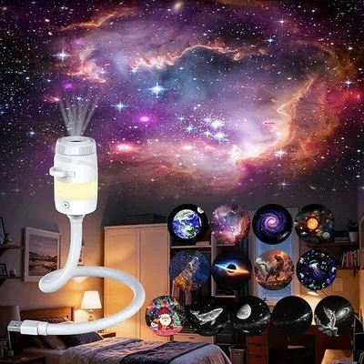 Zdjęcie produktu dla Projektor galaktyki 360 do sypialni lampka nocna USB 13 scen