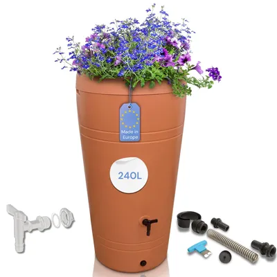 Produktbild von YourCasa Regentonne 230 Liter [Decore Design] - Nachhaltige Bewässerung im Garten Terracotta