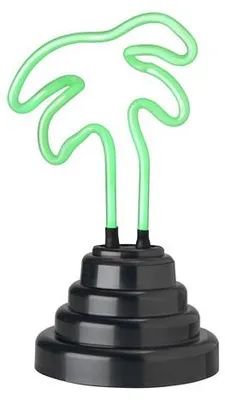 Produktbild von Neonlampe Palme Grün 10×19 cm – Echt-Neon Deko Tischlampe „Neono Palm“ von Sompex