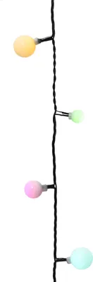 Produktbild von LED Lichterkette BERRY - 120 pastellfarbene Kugeln - 3 unterschiedliche Größen - L: 9m - für Außen