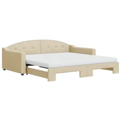 Obrázok produktu pre vidaXL Rozkladacia posteľ s matracmi Cream 100x200 cm Látka