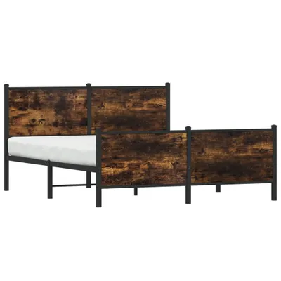 Produktbild von Metallbett ohne Matratze Räuchereiche 160x200 cm