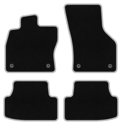 Produktbild von Fußmatten Velours Schwarz/Silber für Volkswagen e-Golf 2014-2019 Set 4-tlg