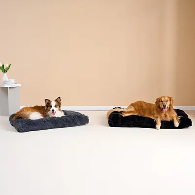 Produktbild von Hundebett - Hundekissen - Haustierbett - Hundekorb - Hundebett XL - Extra groß, 112x85 cm - Weiches Plüsch