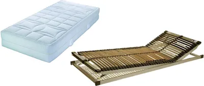 Produktbild von Set bestehend aus: Malie BIGSTAR XXL H4 5-Zonen Tonnentaschenfederkernmatratze in Überlänge 140 x 220 cm plus verstellbarer Lattenrost S-leepline Techno-Flex in Überlänge 140 x 220 cm – fertig montiert und lieferbar