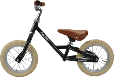 Produktbild von Bandits & Angels Metal Laufrad Retro Rider Black ab 2,5 Jahren – Für Jungen und Mädchen – Schwarzes Balance Bike – Verstellbarer Sattel 36 bis 44 cm – Luftreifen –  Griffe