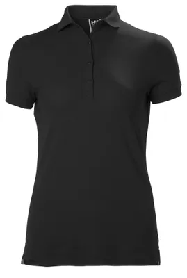 Zdjęcie produktu dla Helly Hansen, damska koszulka polo z krótkim rękawem, czarna, rozmiar L