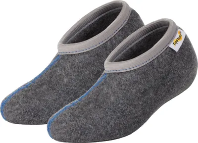 Produktbild von TippTexx 24 1 Paar Stiefelsocken, Gummistiefelsocken mit Nässeschutz, Grau mit Wolle, Größe 21-22