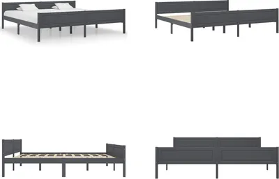 Obrázek produktu pro vidaXL Postel z masivu šedá borovice 200x200 cm - Rám postele - Rám postele - Postele - Postele