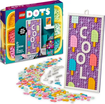 Produktbild von LEGO 41951 DOTS Message Board, DIY Kinderzimmer-Deko, Mosaik Bastelset für Spielzeug Türschild und Letter Board für Kinder