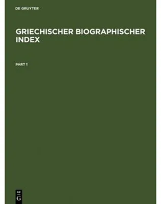 Produktbild von Griechischer Biographischer Index