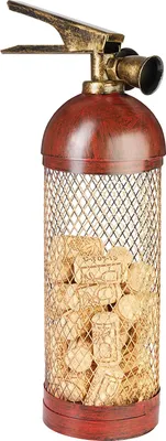 Image de Brubaker Déco Extincteur - Récipient pour bouchons de vin - Rangement des bouchons Intérieur Métal Décoration - Cadeau de vin pour pompier femme pompier et amateur de vin
