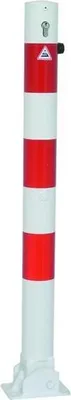 Produktbild von Absperrfosten aus Stahlrohr Ø 76 mm, umlegbar, mit Profilzylinderschloss, zum Einbetonieren feuerverzinkt