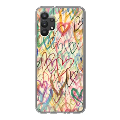 Produktbild von MuchoWow® Handyhülle Schutzhülle Hülle für Samsung Galaxy A32 5G Eine Illustration mit Herzen im Hintergrund Silikon Softcase Handy Hülle - Softcase