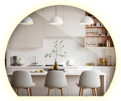 Produktbild von LED Spiegel unregelmäßig 80 x 70 cm – Badspiegel beleuchtet, Design Wandspiegel fürs Badezimmer neutralweiß 4000K